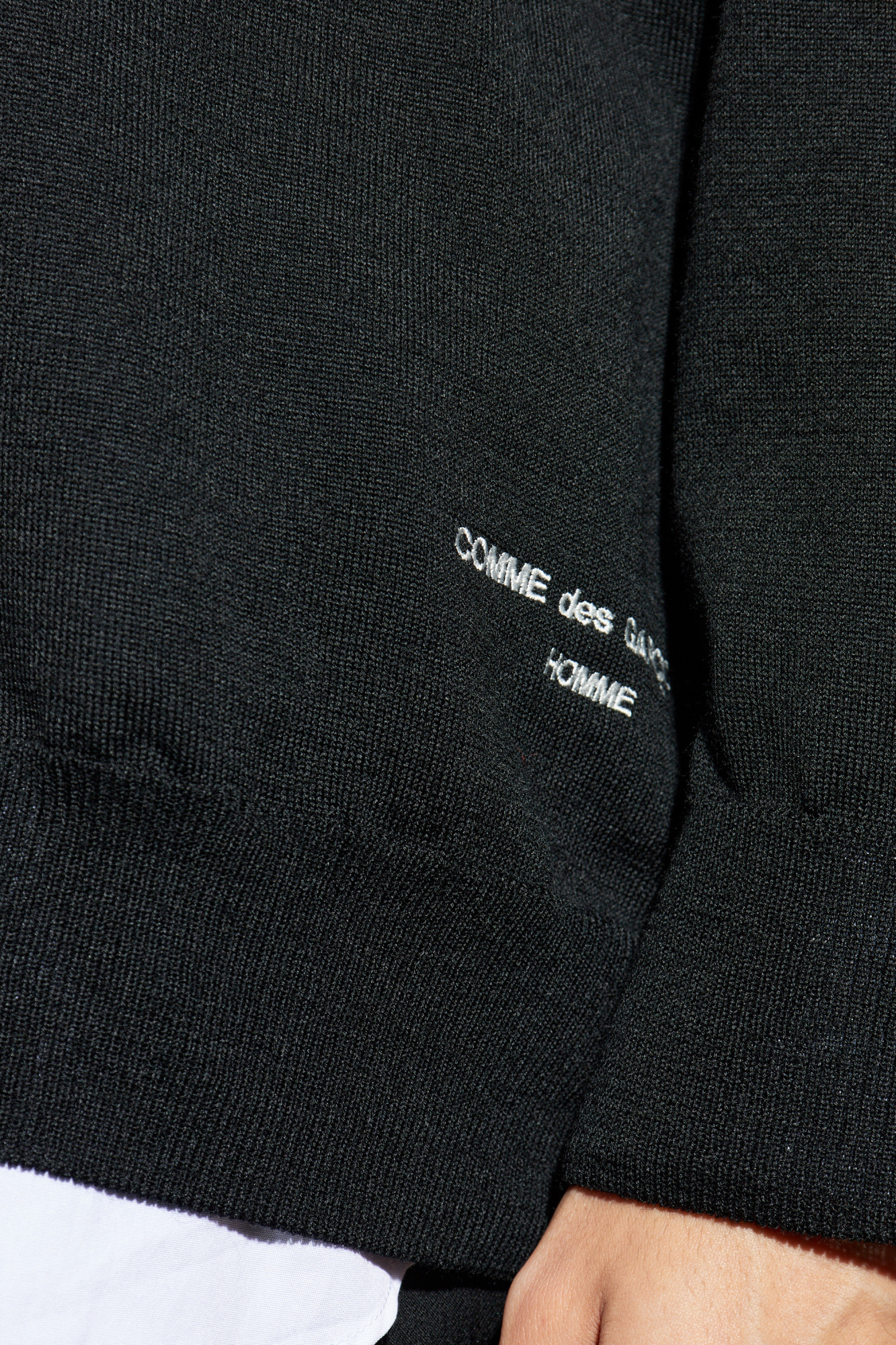 Black Cardigan with logo Comme des Garçons Homme Plus